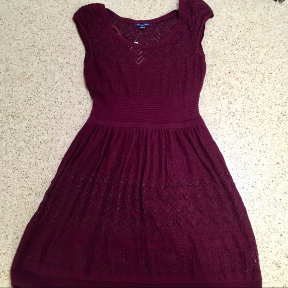 NWT AE Outfitters burgundy metallic sweater dress! - Picture 2 of 8